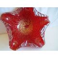 Vintage Barovier & Tosco Zebrati Ruby Red Bulli...