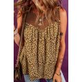 Brown Eyelet Knit Yoke Patchwork Printed Flowy ...