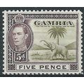 Gambia 1941 SG154a 5d Sage-Green & Purple-Brown...