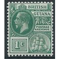 British Guiana 1917 SG259a 1c Blue-Green Mounte...