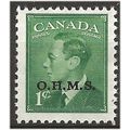 Canada 1949 O172 1c Green OHMS Official Mounted...