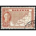 SARAWAK 1952 10c Sc#195 USED @N801