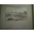 T. J. Soper - 1880s Scenic lake framed