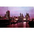 Chicago River And Skyline At Night, USA, Curtei...
