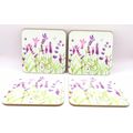 Lavender Flower Coasters Lamianted Cork Set of ...