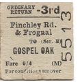 B.T.C. Edmondson Ticket - Finchley Road & Frogn...