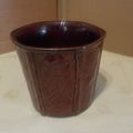 Vintage Brown Glazed Flower Pot Holder by Churc...
