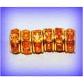 25 Acrylic Gold Plated Spacer Roundel Beads Cha...