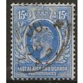 E Africa & Uganda 1907 SG39 15c Bright Blue Fin...