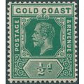 Gold Coast 1913 ½d green SG 71 unused