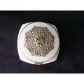 Art Deco Square Powder Compact White Lucite 2.5...