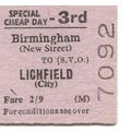 B.T.C. Edmondson Ticket - Birmingham New Street...