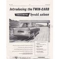 1960 TRIUMPH HERALD TWIN CARB MOTOR CAR MAGAZIN...