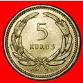 Ⰶ CRESCENT ERROR (1949-1957): TURKEY ★ 5 KURUSH...