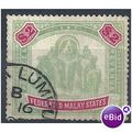 Federated Malay States 1907 SG49 $2 Green & Car...