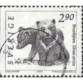 SWEDEN, MAMMALS, Brown Bear cubs, white 1993, 2.90Kr, #5