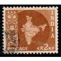 India 1957 Map 2np Used Stamp