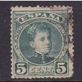 SPAIN 1900 KING ALFONSO XIII 5c USED SG293b