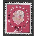GERMANY 1959 PRESIDENT HEUSS 20pf RED SG B180 F...