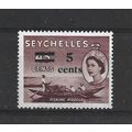 Seychelles.SG191 5c on 45c Fishing Pirogue (Pur...