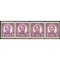 600, Mint XF NH 3¢ Coil Line Strip of Four * St...