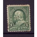 USA 1898 SG 283 1c GREEN FRANKLIN FINE USED#