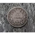 1871 Queen Victoria Silver Sixpence 6d British ...