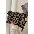 Chestnut Leopard Print Wrist Strap Zipped Wallet