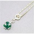 Fine Green Crystal Silver Plated Charm Pendant ...