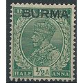 Burma 1937 SG2 1/2a Green Mounted Mint.. .