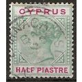 Cyprus 1896 SG40 1/2pi Green & Carmine Fine Use...