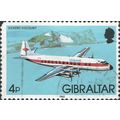 GIBRALTAR, AIR, Vickers Viscount 800, blue 1982, 4p