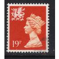 Wales GB 1988 19p Bright Orange Red Machin SG W...