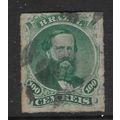 BRAZIL 1866 THE EMPEROR 100R GREEN SG 47a FINE ...