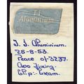 1953 TI Aluminium Ltd Water-slip Transfer label