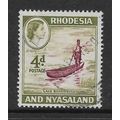 RHODESIA & NYASALAND 1959 4d LAKE BANGWEULU MAN...