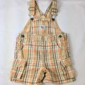 Koala Kids Overall Shorts Boy Infant Tan Plaid ...