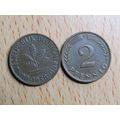 1958f 2 pfennig Germany Coin