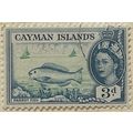 Cayman Islands QEII 1955 3d Bright Green & Blue...