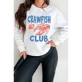 White CRAWFISH CLUB Printed Drop Shoulder Sweat...