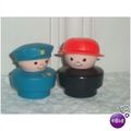 2 Fisher Price 1990 LP Chunky Firefighter & Pol...