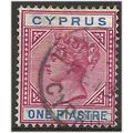 Cyprus 1896 SG42 1pi Carmine & Blue Fine Used ....
