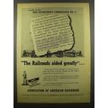 1942 Association of American Railroads Ad - Aided