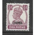 INDIAN STATES CHAMBA KG6 1/2 ANNA SG109 MINT