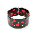 Acrylic Bangle w/ Enamel Hearts & Rhinestones B...