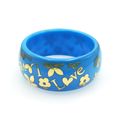 Acrylic Bangle w/ Loves & Flowers Bracelets - B...