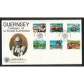 Guernsey Birds Dragonflies Ships FDC 1982 SG#25...