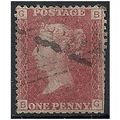 1858 SG43 1d Red Plate 105 Good/Fine Used Check...