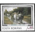 Mi 3404: 55 b. multicoloured Ox Cart (Nicolae G...