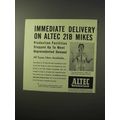 1950 Altec 21B Microphone Ad!